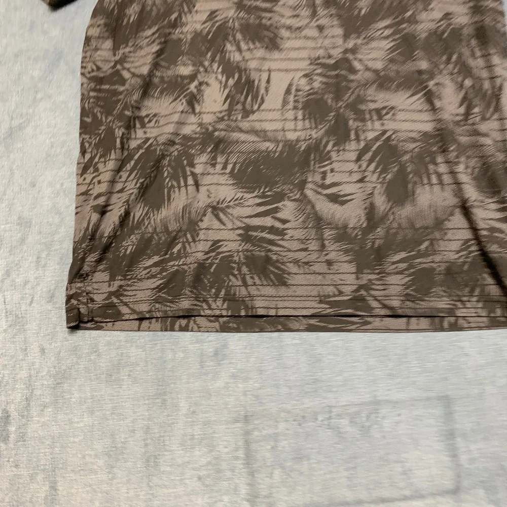 Travis Mathew Polo Shirt Mens XL Gray Palm Tree Collared Performance Golf Tennis